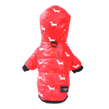 Зимний комбинезон куртка для маленьких собак Terry красный XL-2