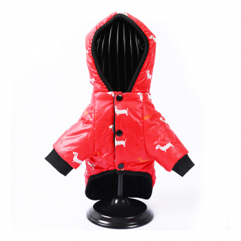 Зимний комбинезон куртка для маленьких собак Terry красный M-1