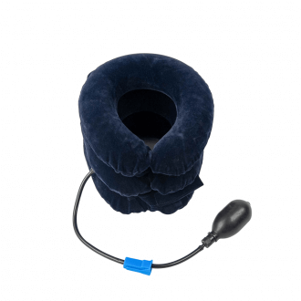 Надувной воротник для шеи флок синий-1